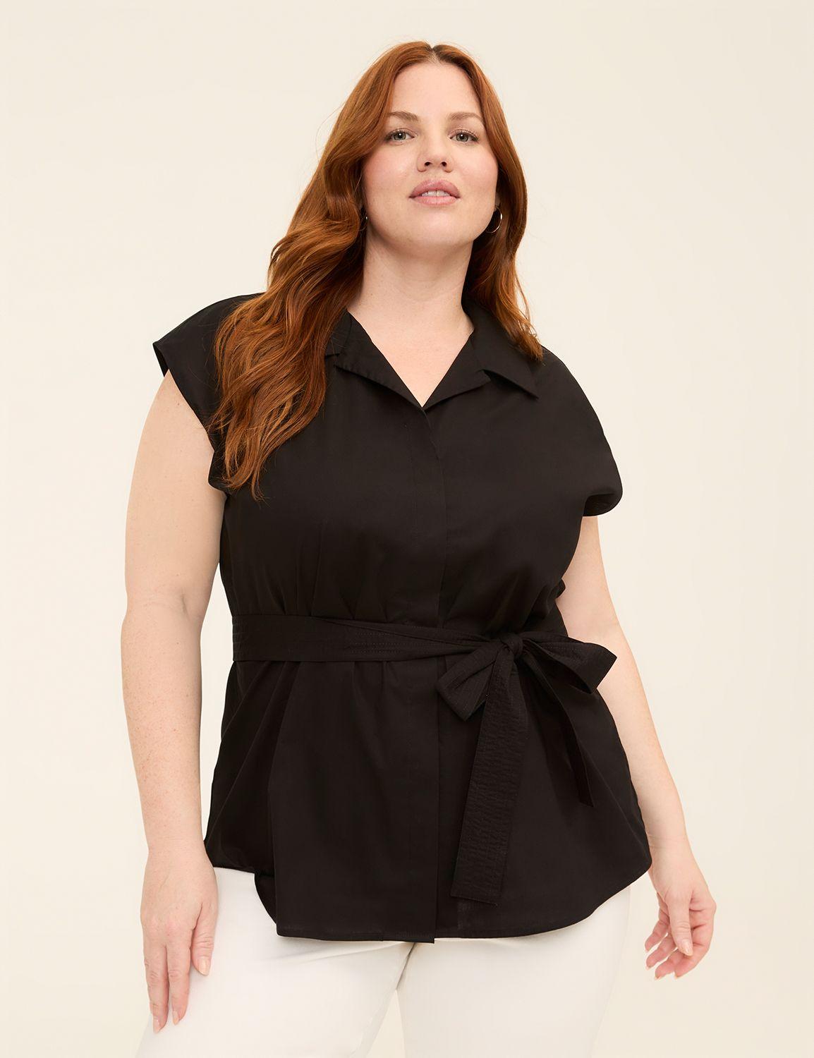 relaxed dolman-sleeve button-front blouse