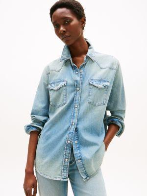 relaxed fit denim shirt