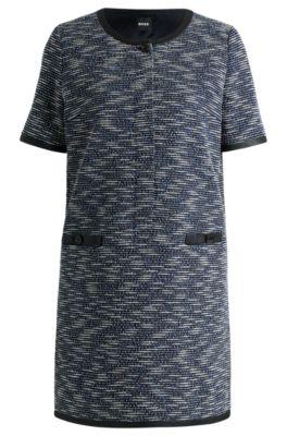relaxed-fit dress in tweed- patterned women's business dresses