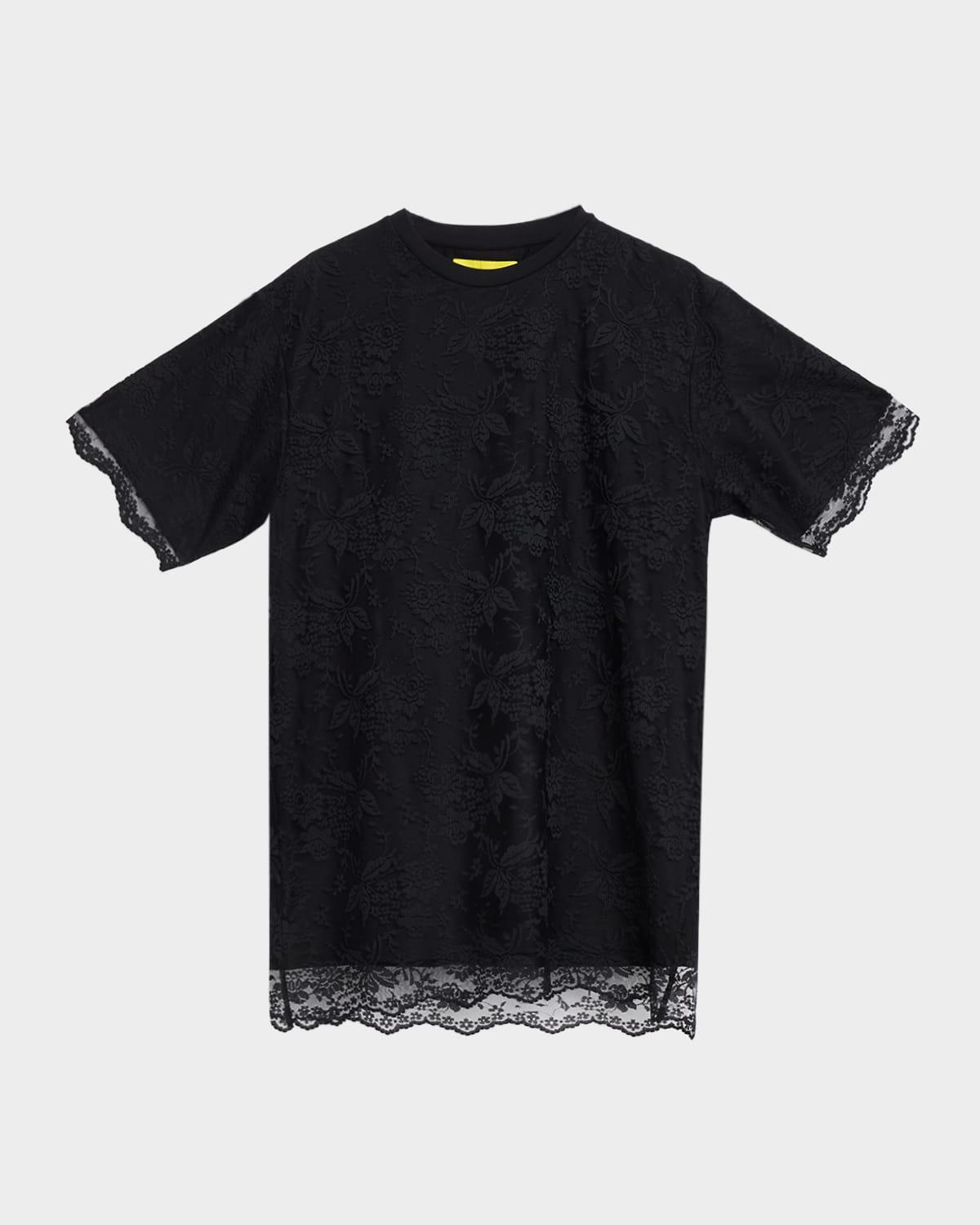relaxed-fit lace t-shirt
