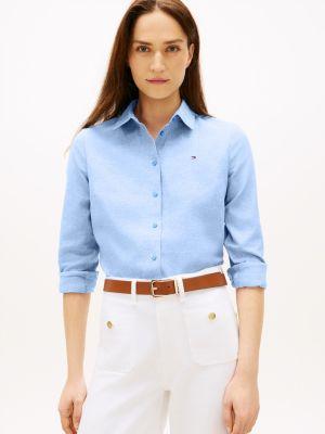 relaxed fit linen-blend shirt