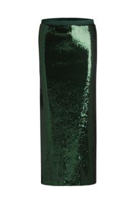 relaxed-fit maxi skirt with sequin embellishments- light green women's casual skirts