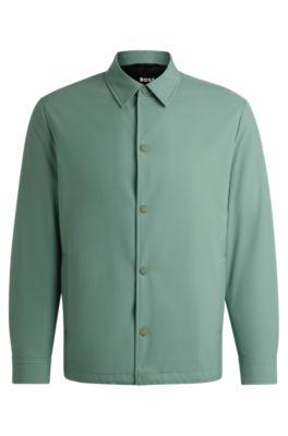 relaxed-fit overshirt in a performance-stretch wool blend- light green men's sport coats