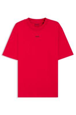 relaxed-fit t-shirt in cotton with logo print- light pink men's t-shirts