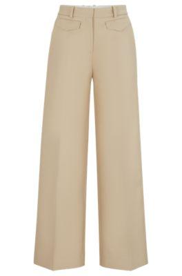 relaxed-fit trousers in a cotton blend- patterned women's formal pants