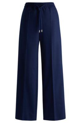 relaxed-fit trousers with a wide leg- light blue women's formal pants