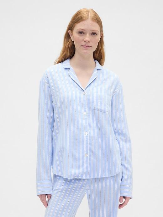 relaxed flannel pj shirt