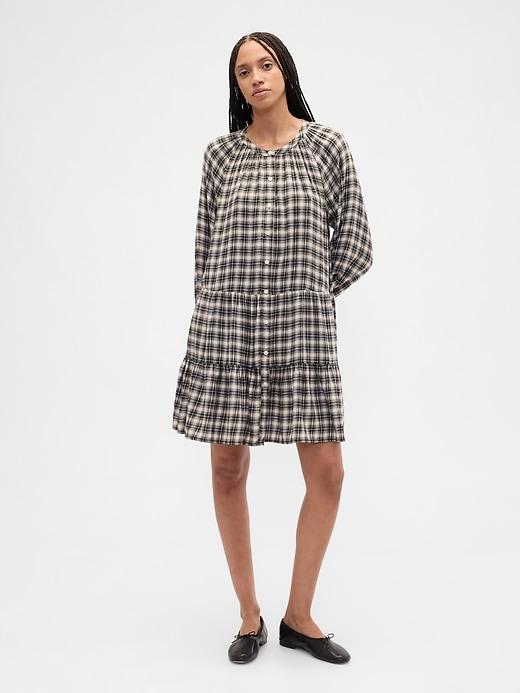 relaxed flannel shirtdress