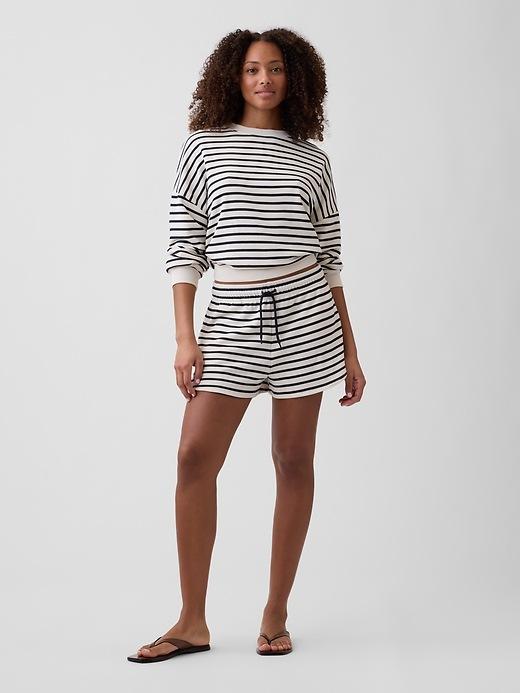 relaxed french terry dolphin shorts