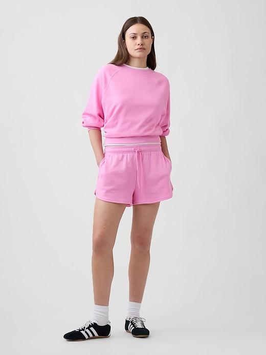 relaxed french terry dolphin shorts