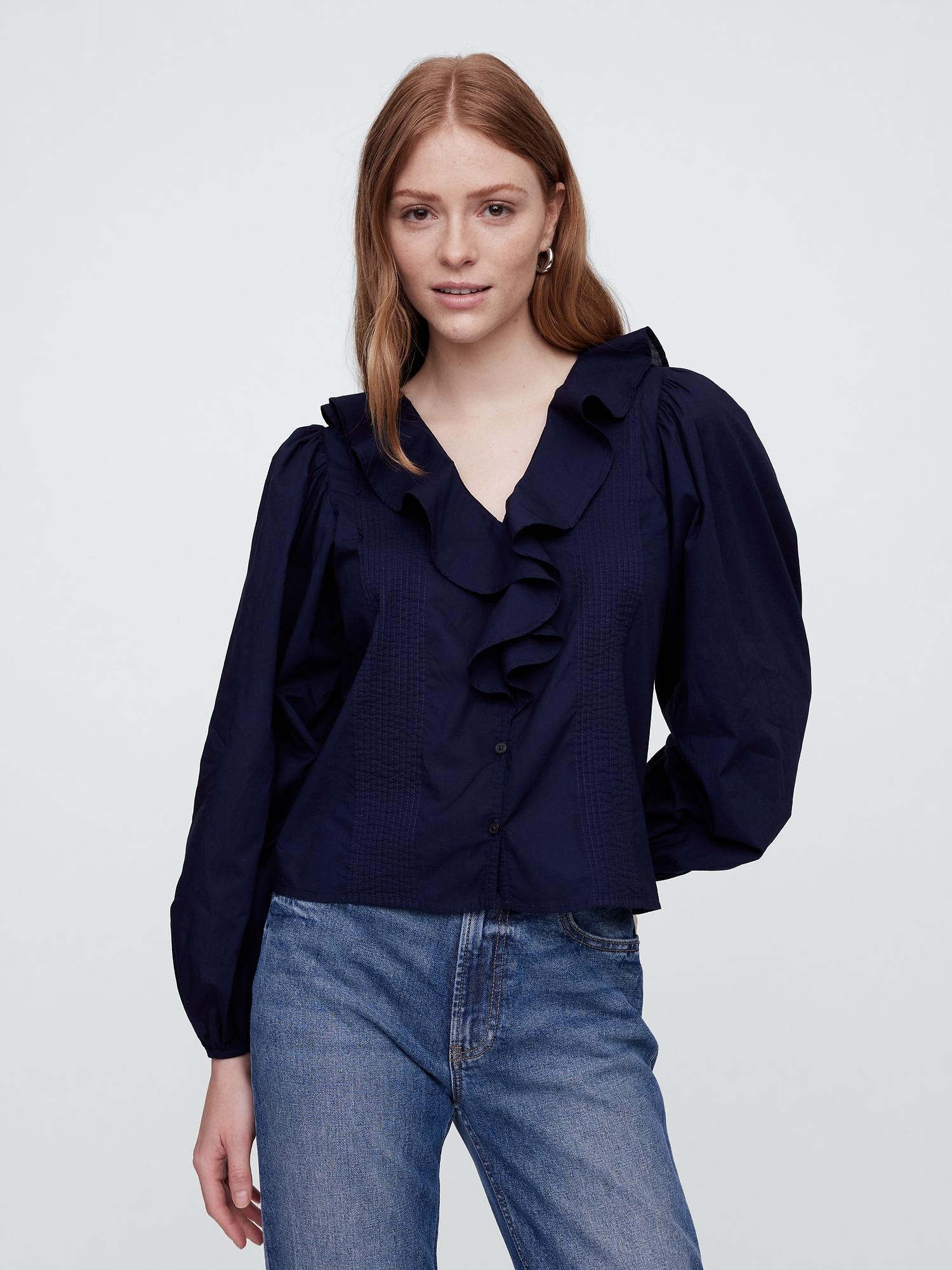 relaxed gauze ruffle top