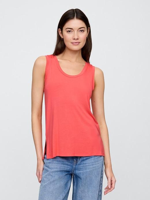 relaxed luxe scoopneck tank top