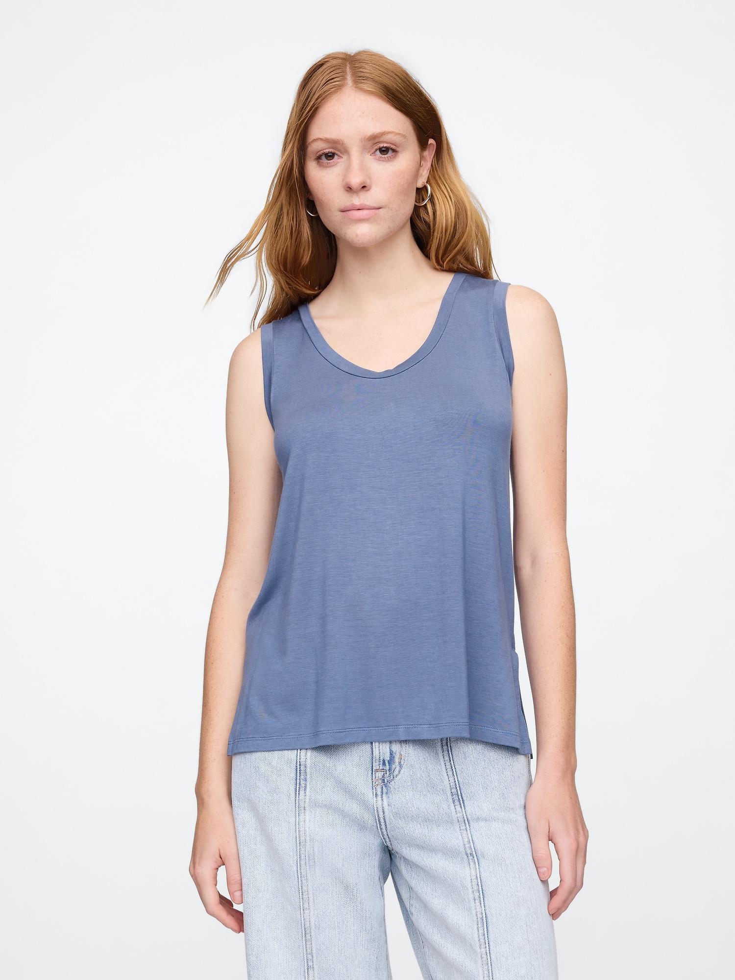 relaxed luxe scoopneck tank top