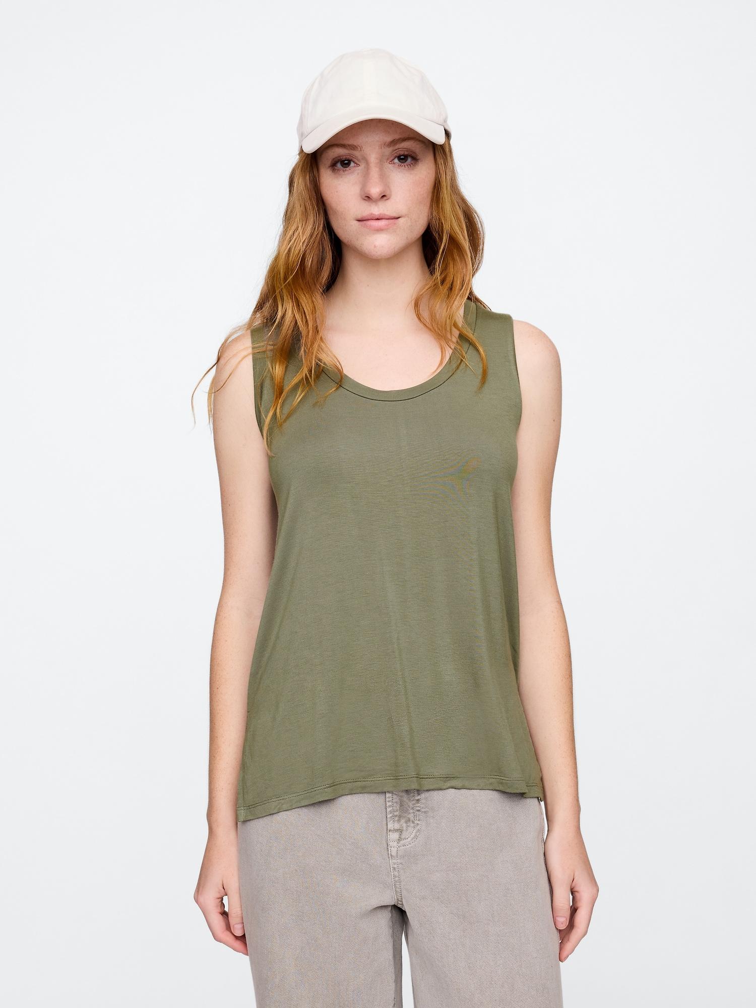 relaxed luxe scoopneck tank top