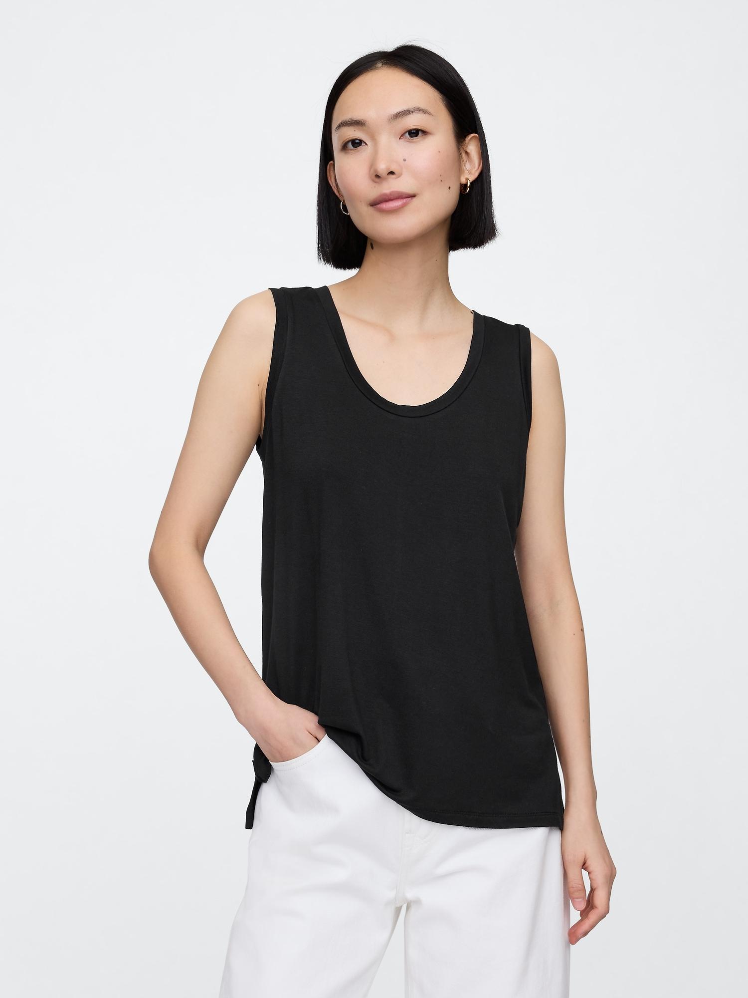 relaxed luxe scoopneck tank top