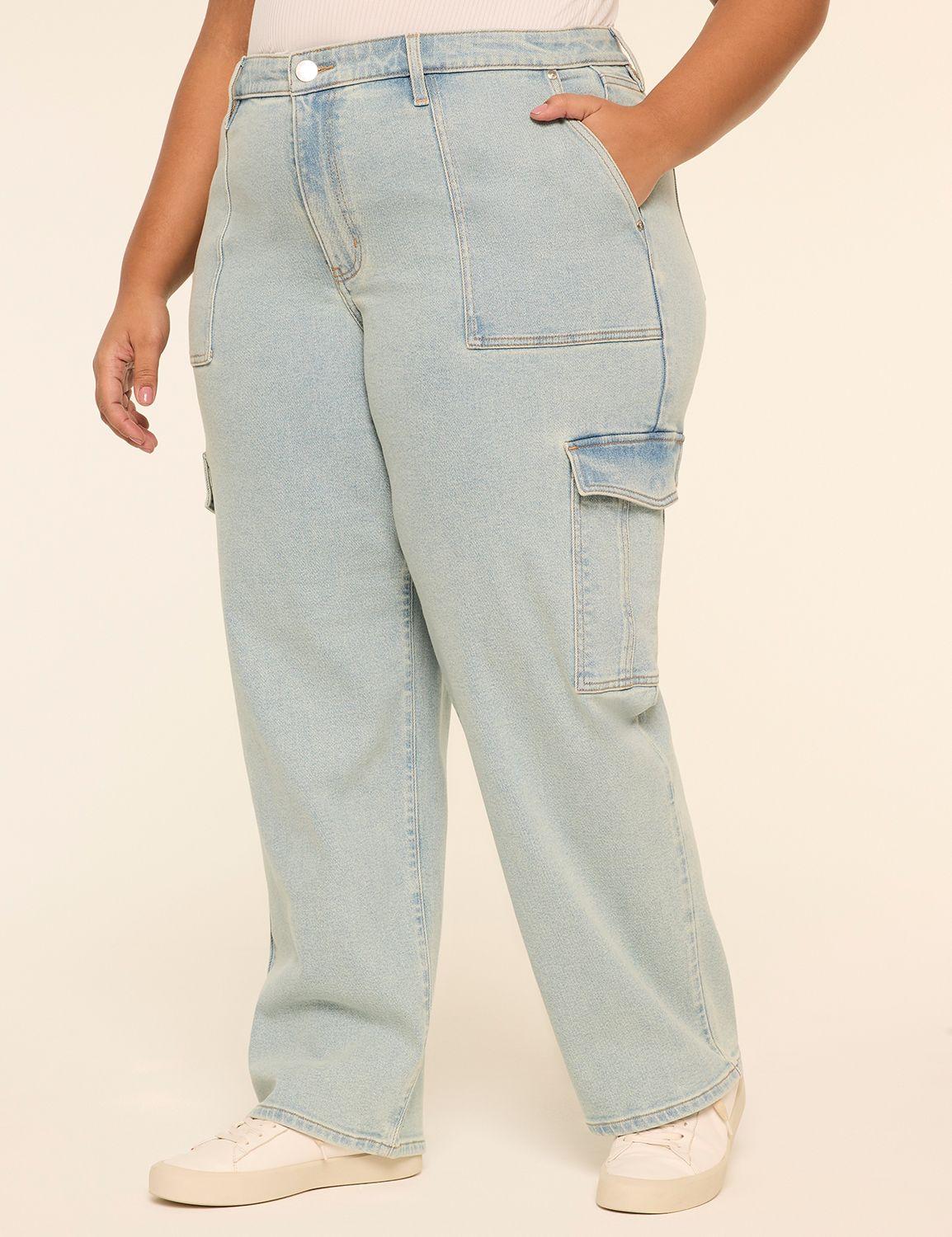 relaxed mid-rise straight cargo jean