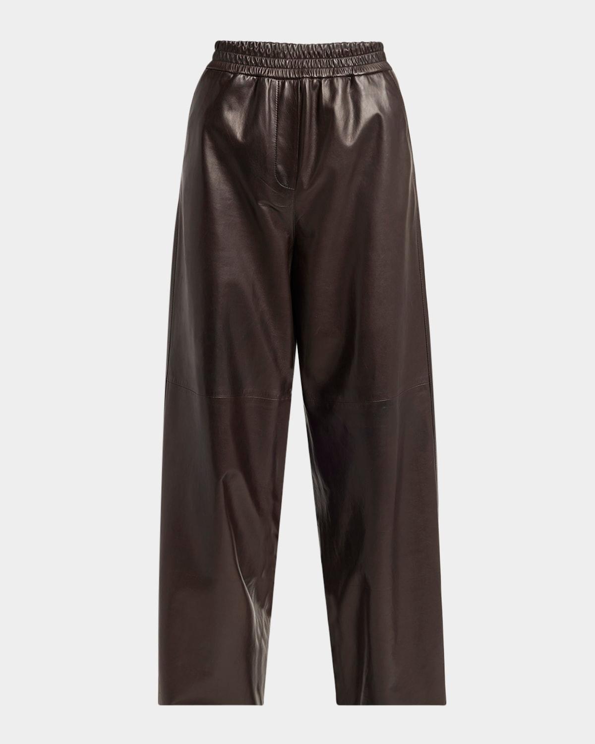 relaxed nappa leather trousers