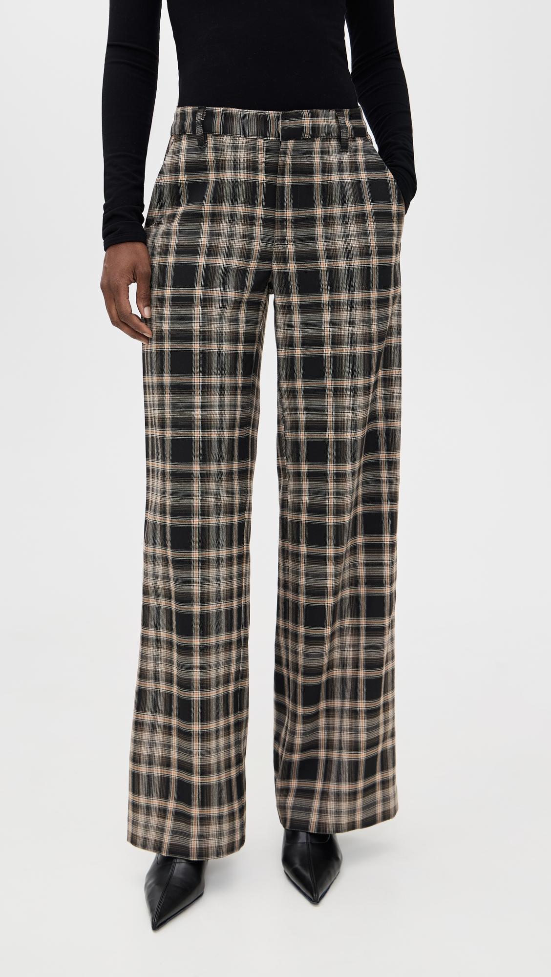 relaxed plaid trousers