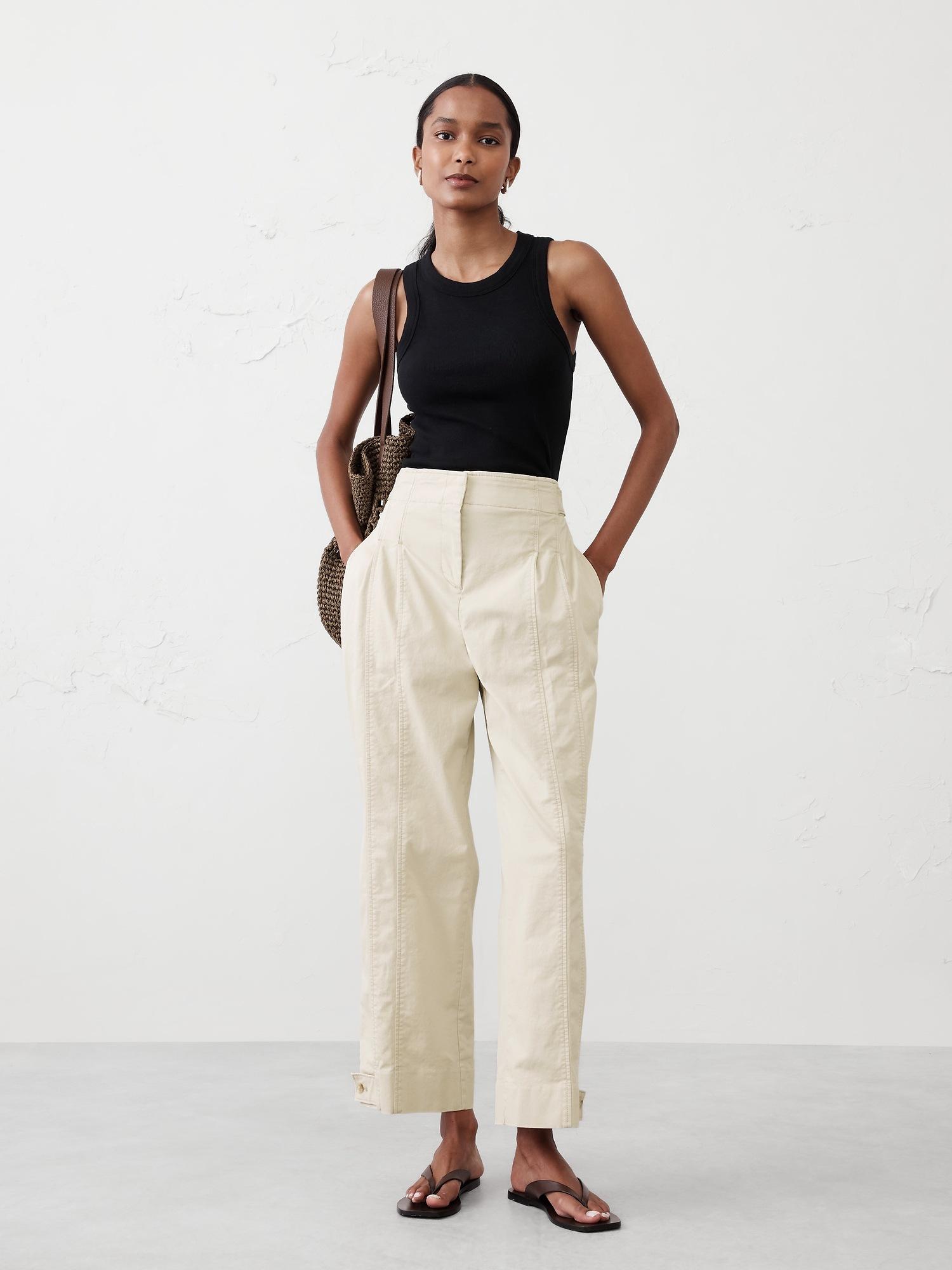 relaxed pleated chino