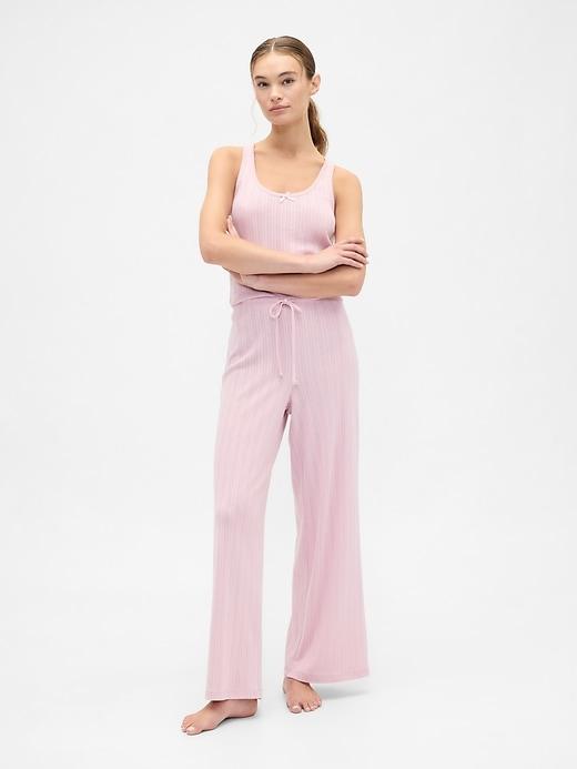 relaxed pointelle wide-leg pj pants