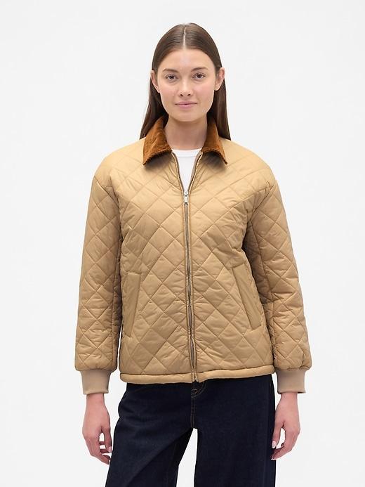 relaxed quilted nylon jacket