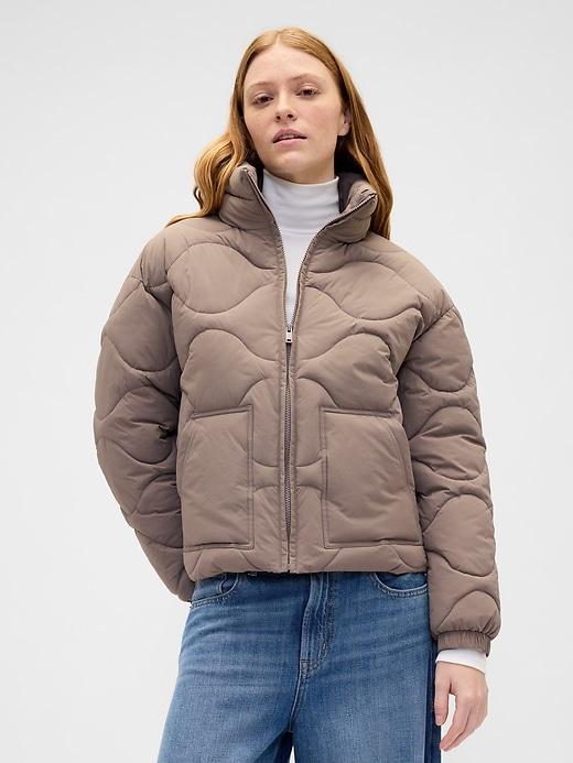relaxed quilted nylon jacket