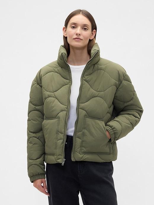 relaxed quilted nylon jacket