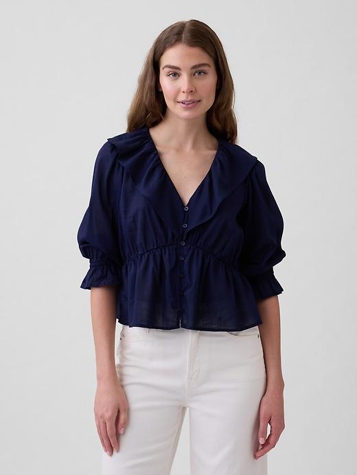 relaxed ruffle top