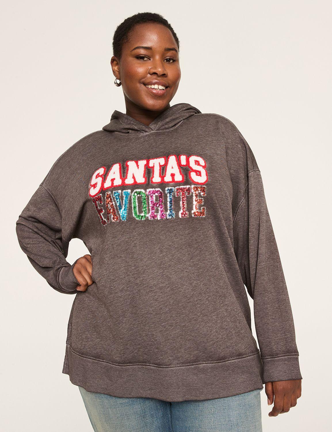 relaxed santa's favorite graphic hoodie