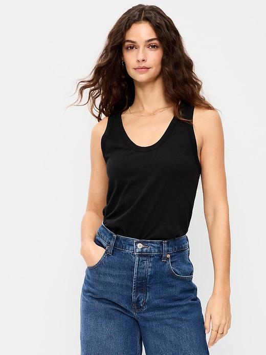 relaxed scoop-neck tank top