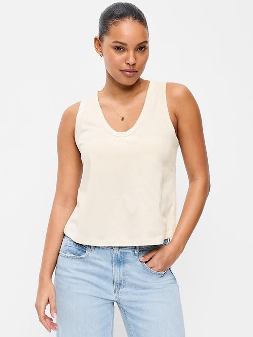 relaxed scoop-neck tank top