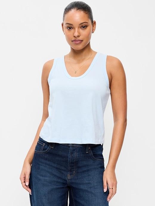 relaxed scoop-neck tank top