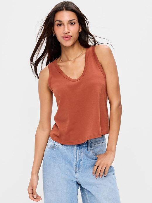 relaxed scoop-neck tank top
