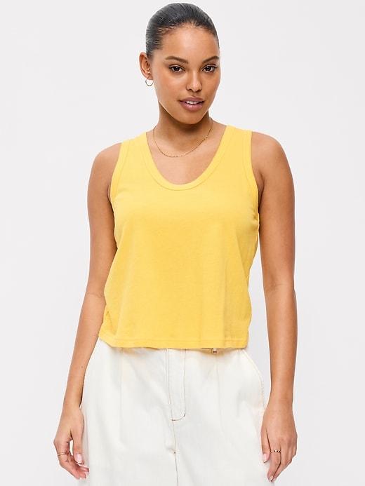 relaxed scoop-neck tank top