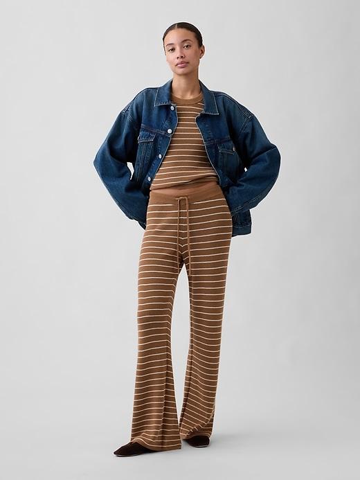 relaxed shaker-stitch sweater pants