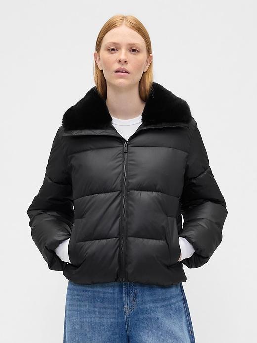 relaxed short puffer jacket