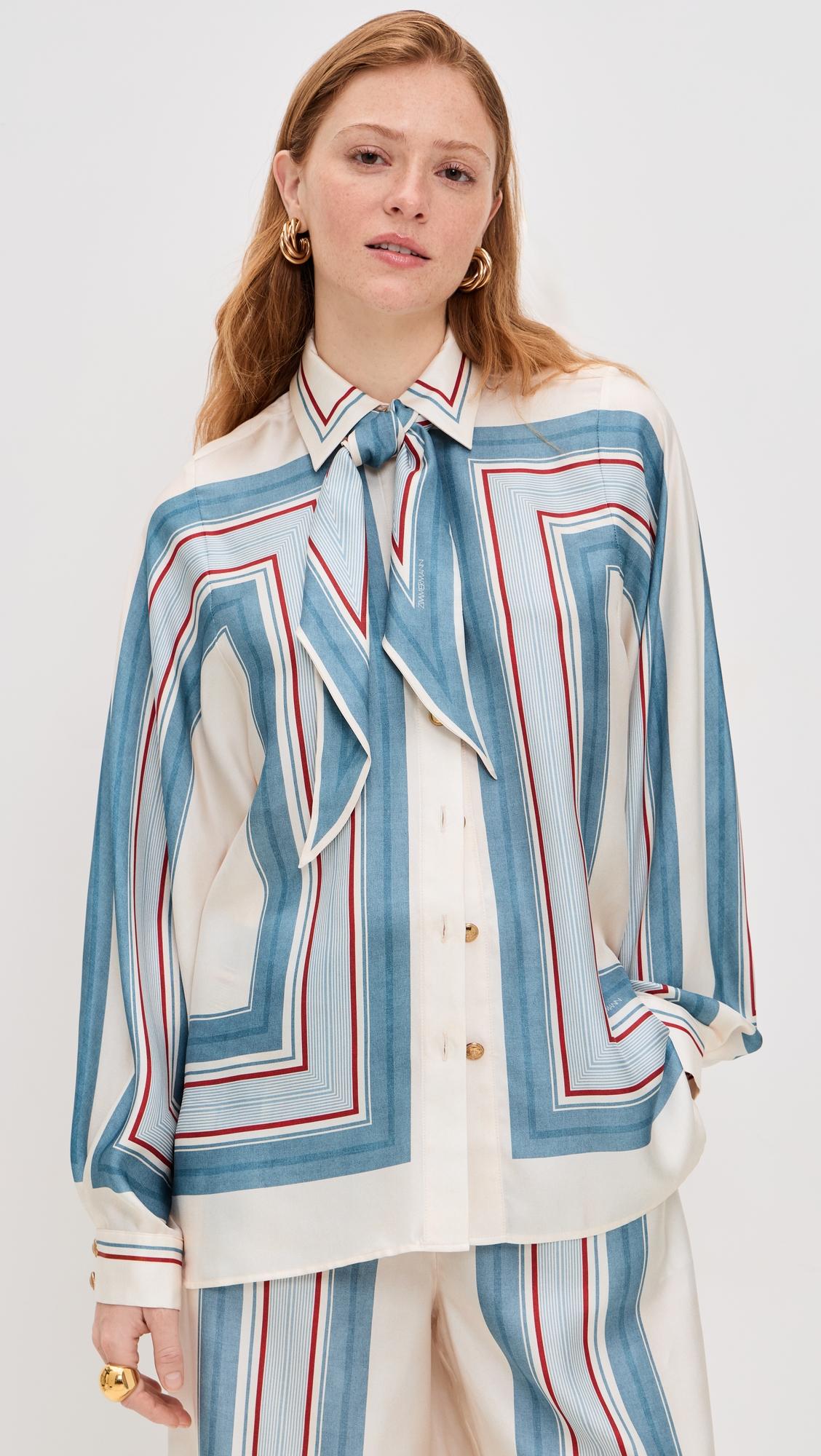 relaxed silk scarf shirt