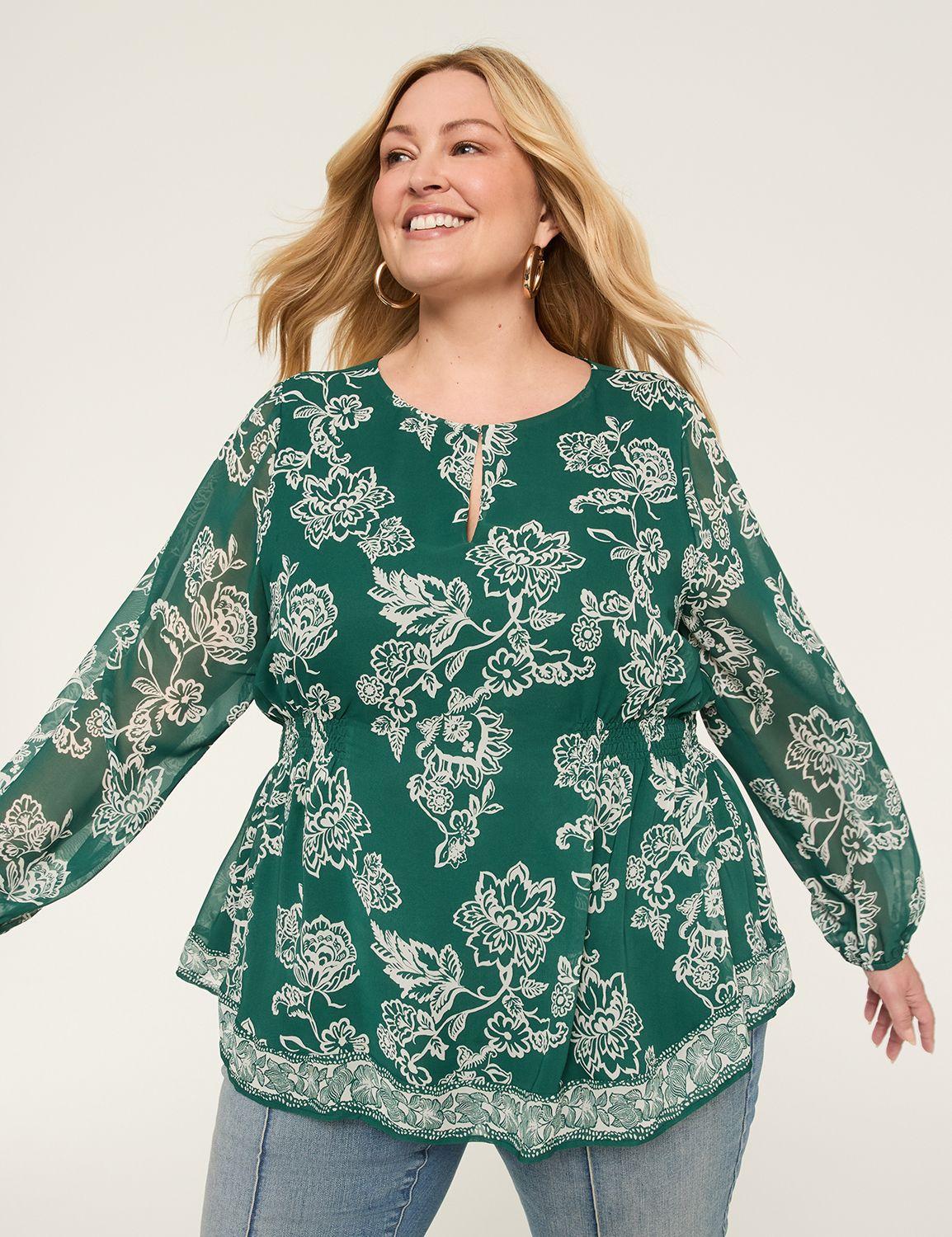 relaxed smocked-side popover blouse
