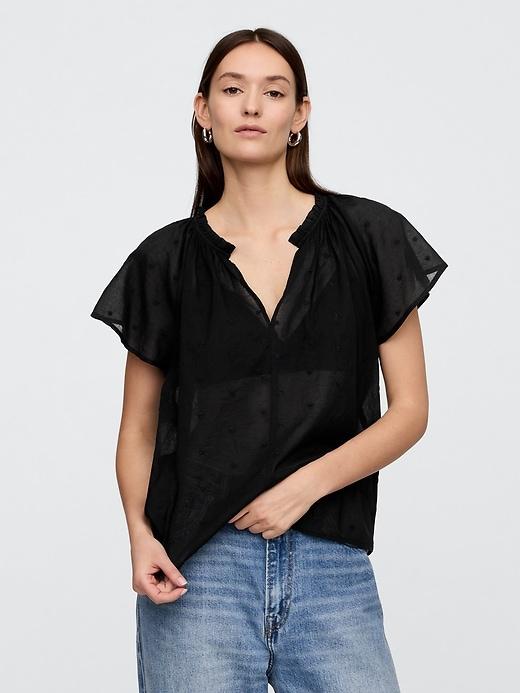 relaxed splitneck top