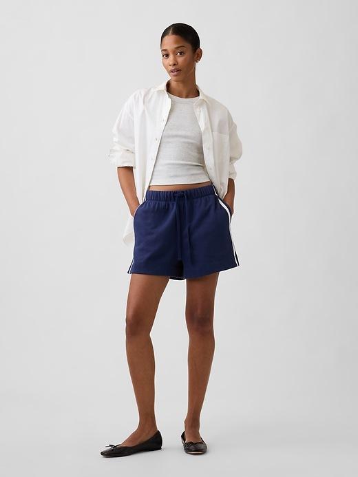 relaxed stripe french terry shorts