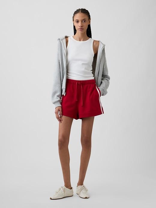 relaxed stripe french terry shorts