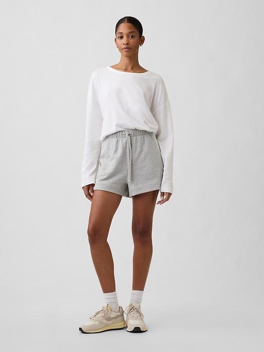 relaxed stripe french terry shorts