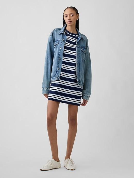 relaxed stripe mini t-shirt dress