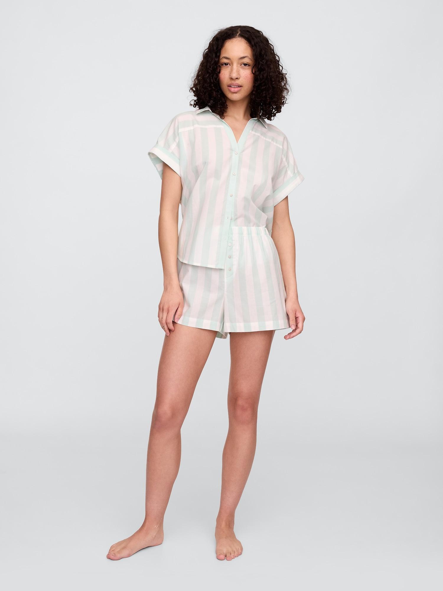 relaxed stripe poplin pj boxer shorts