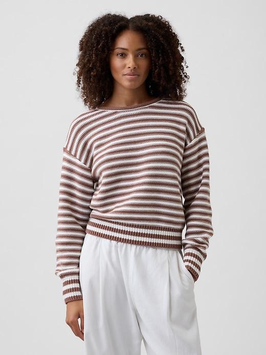 relaxed stripe rollneck sweater