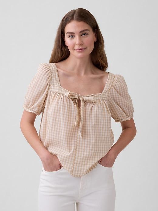 relaxed tie-front top