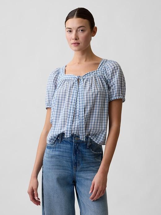 relaxed tie-front top