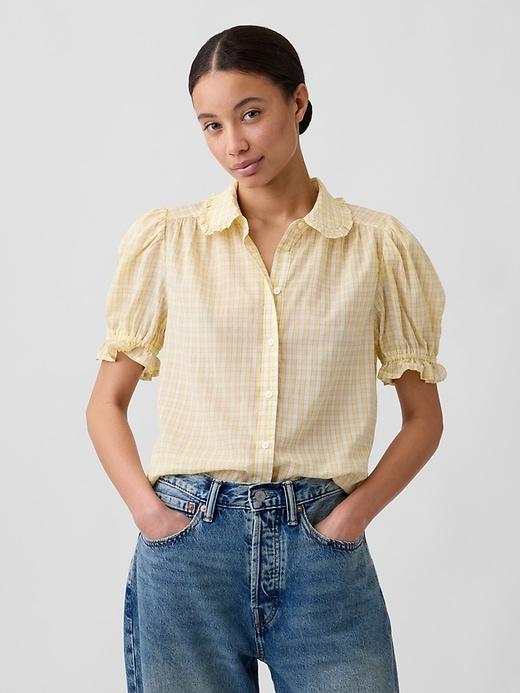 relaxed voile puff sleeve top