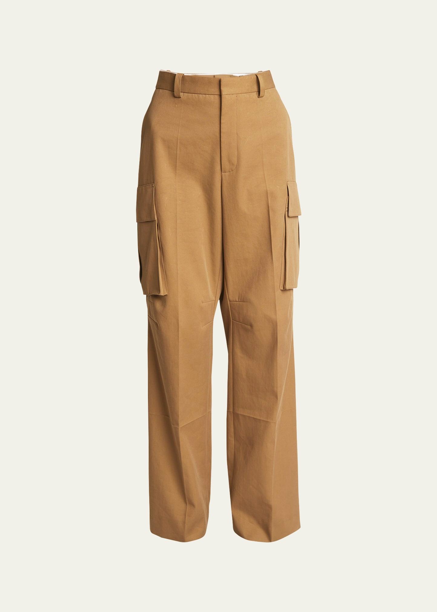 relaxed wide-leg cargo trousers