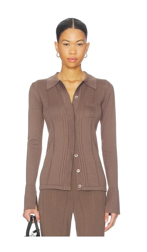 remain light knit cardigan in brown.